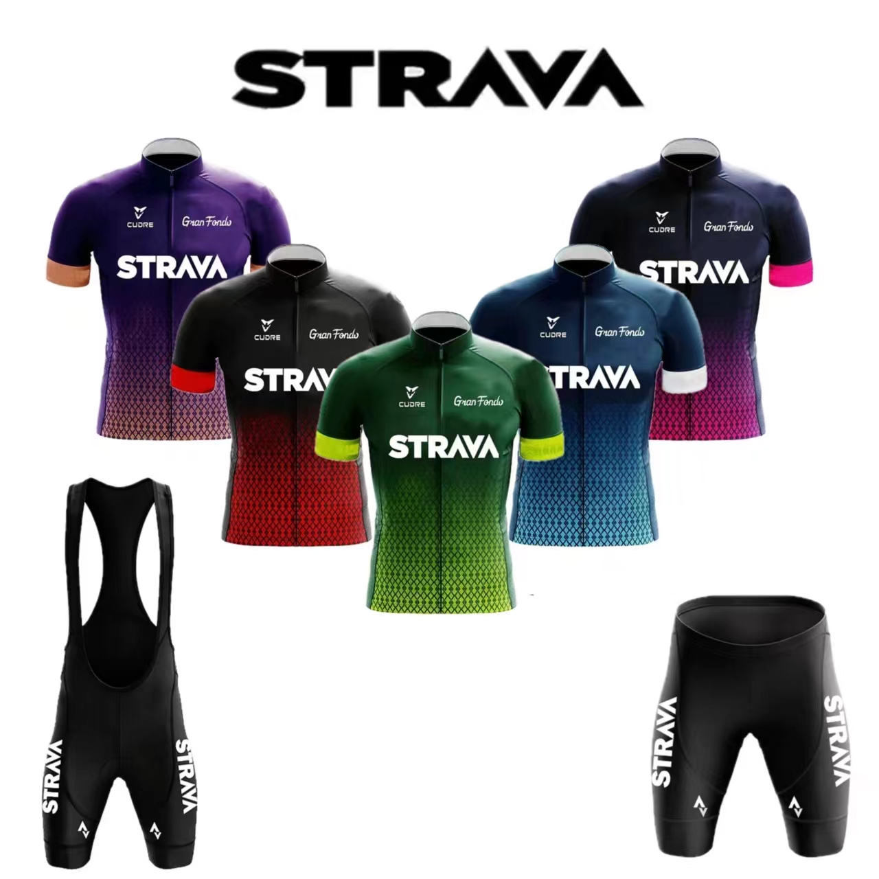 Mountain Biking Overalls - Strava Jersey seti erkek Bib şort
