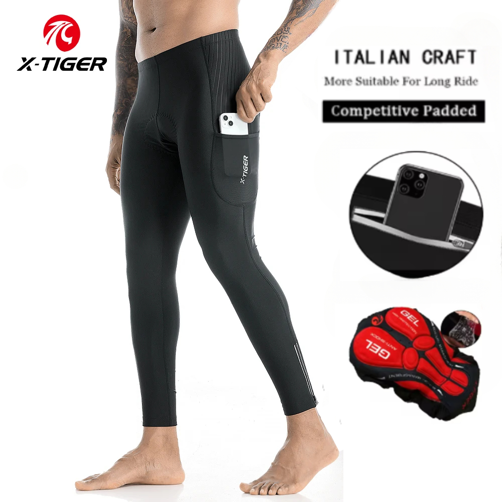 Mountain Biking Overalls - X-TIGER Erkekler Bisiklet Uzun Pantolon Jel