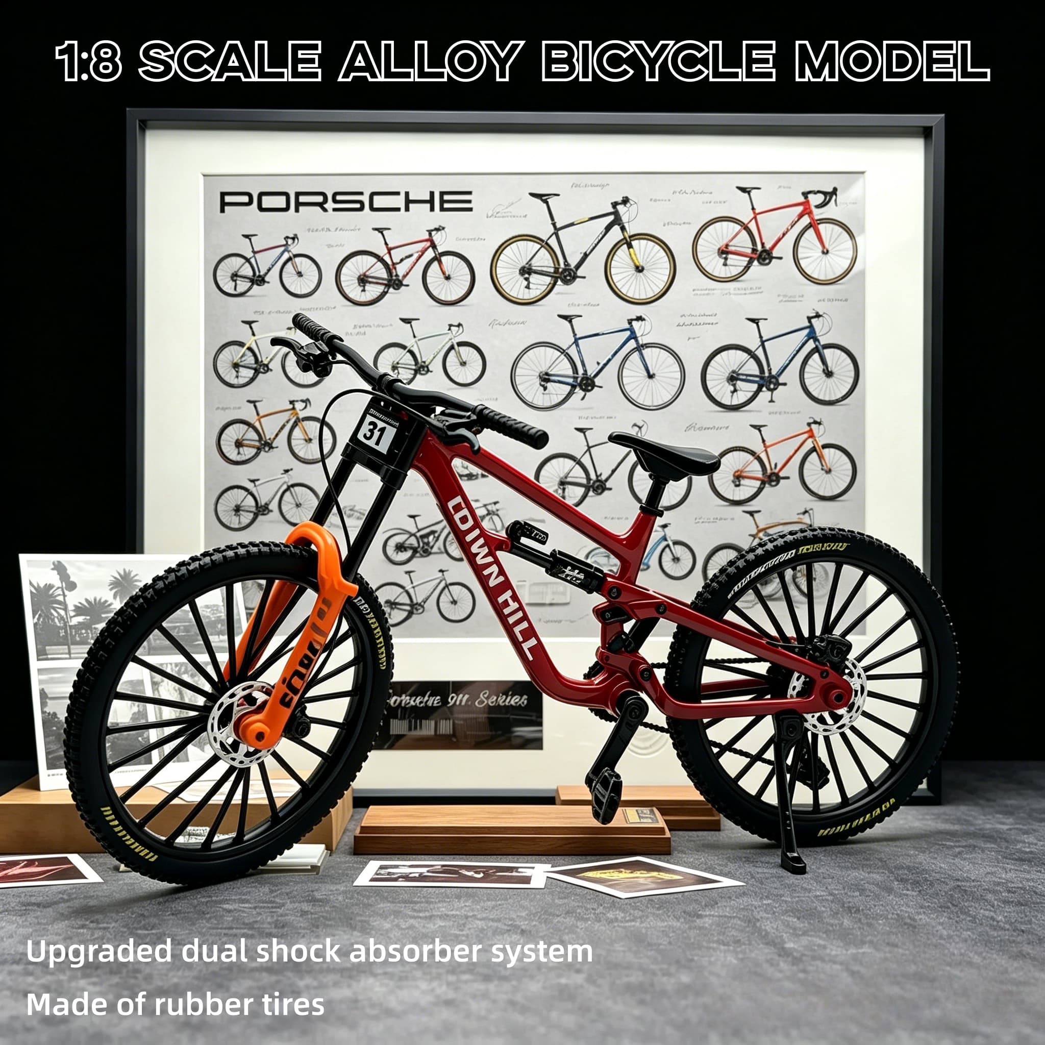 Mountain Biking Overalls - 1:8 Ölçekli Alaşımlı İniş Bisikleti Modeli,